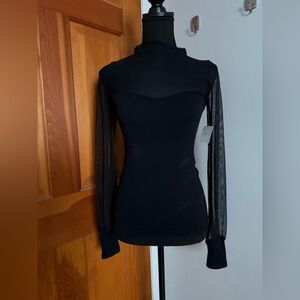 Free People Mesh Long Sleeve Top